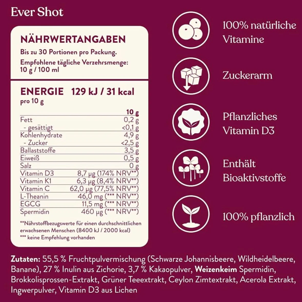 BlueFarm Ever Shot - wie bleibst du jung? - Very Berry, 300g - Image 2