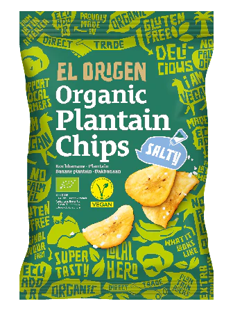 el Origen Bio Kochbananen Chips mit Meersalz, 80 g