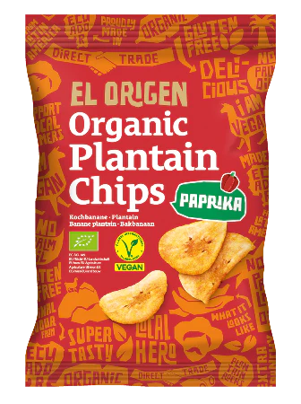 el Origen Bio Kochbananen Chips mit Paprika, 80 g