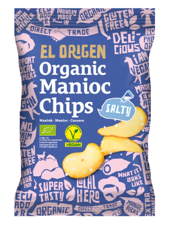 el Origen Bio Maniok Chips mit Meersalz, 60 g