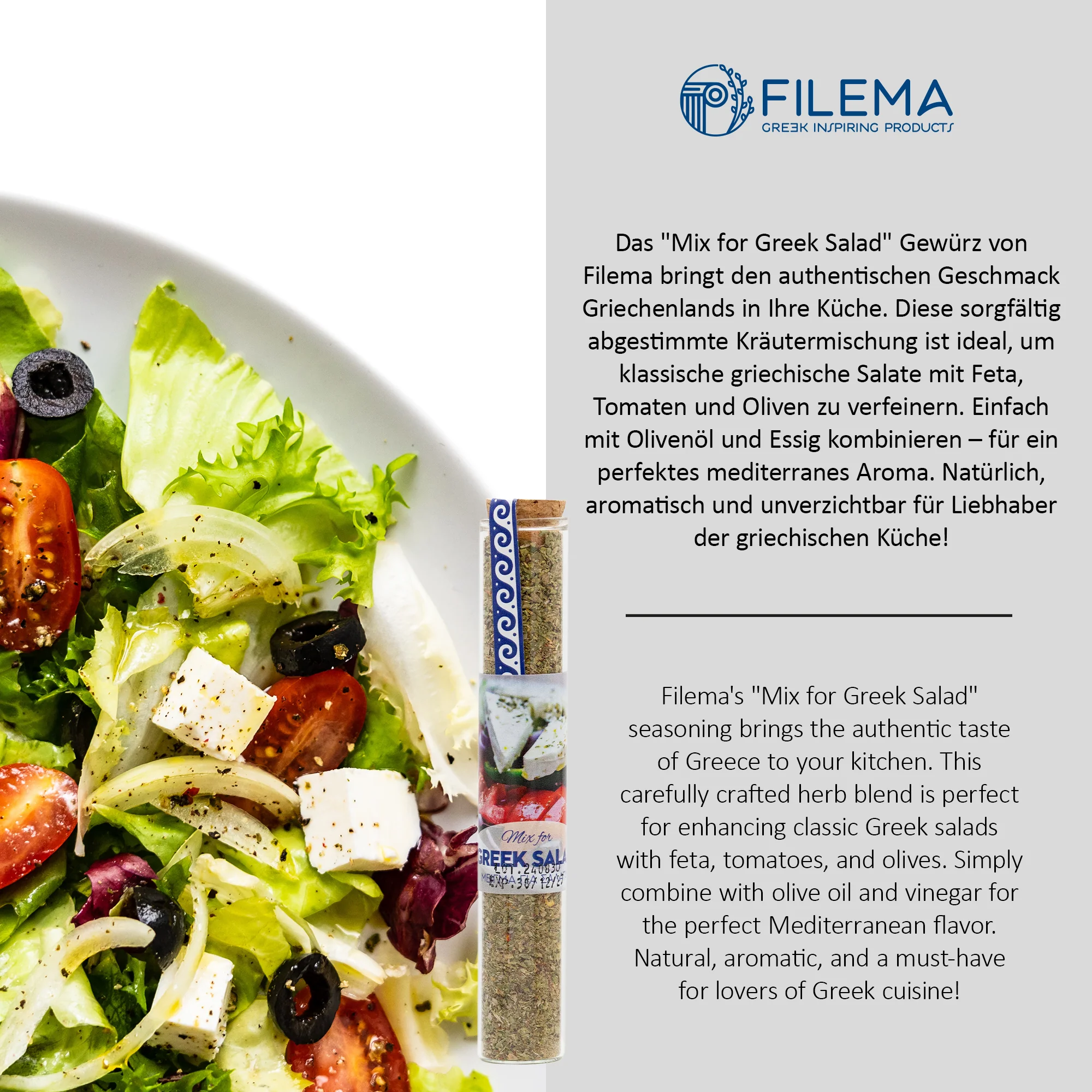 FILEMA Griechische Salat-Gewürzmischung - Vegan, 15g - Image 3