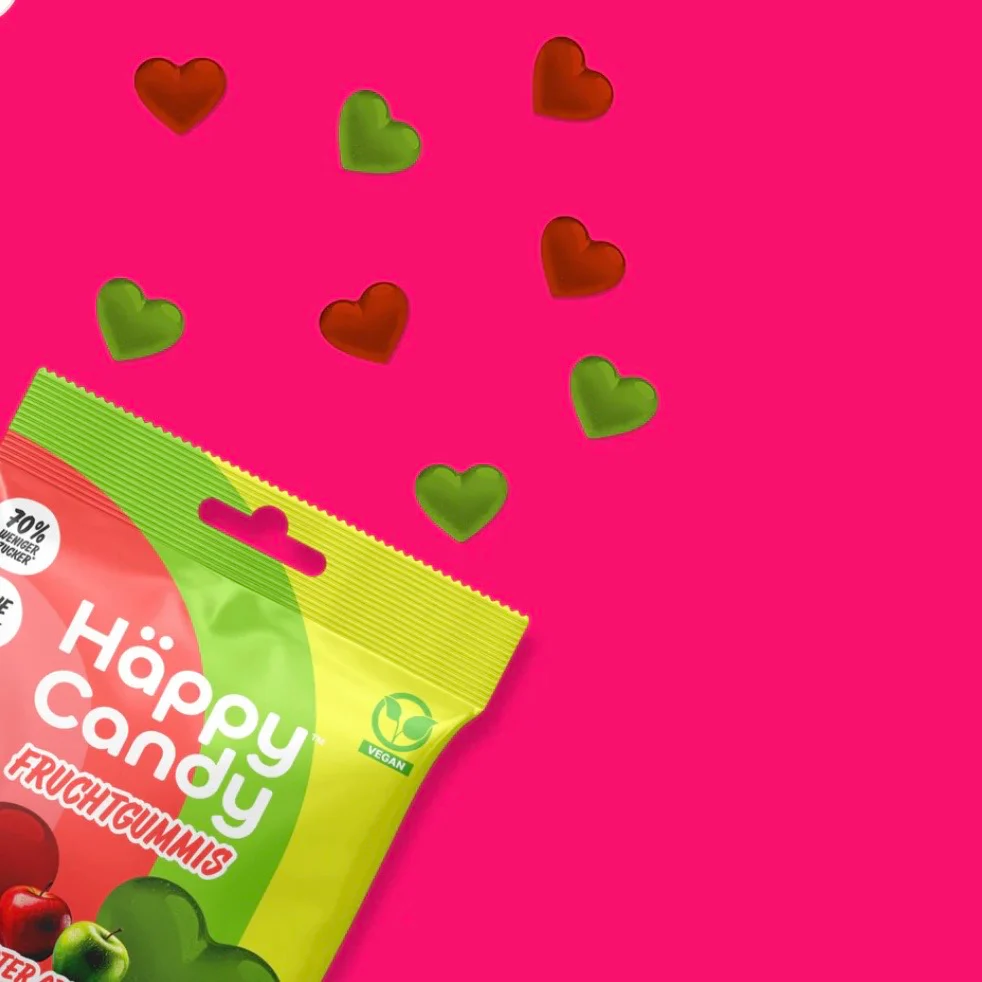 Häppy Candy - Vegane Fruchtgummis Grüner & Roter Apfel, 100g - Image 4