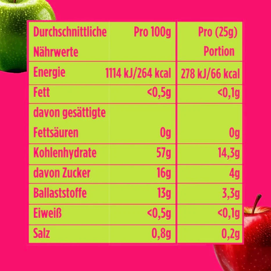 Häppy Candy - Vegane Fruchtgummis Grüner & Roter Apfel, 100g - Image 3