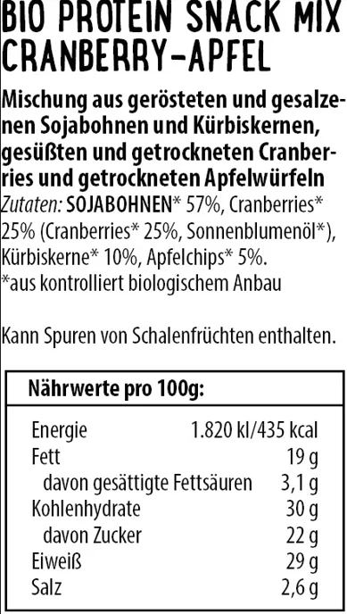Landgarten Bio Müsli- oder Salattopping / Protein Snack Mix - Cranberry & Apfel, 15g - Image 4