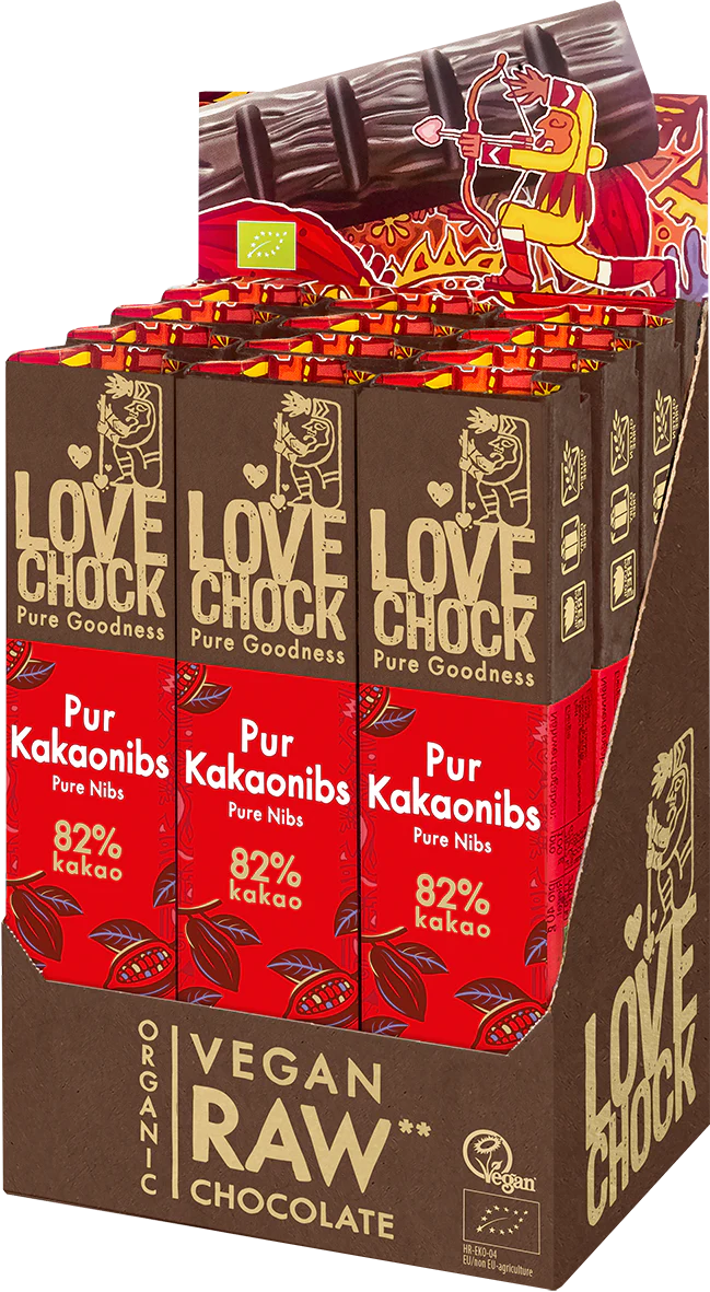 Lovechock Vegane Bio Riegel Pur Kakaonibs, 40g - Image 3