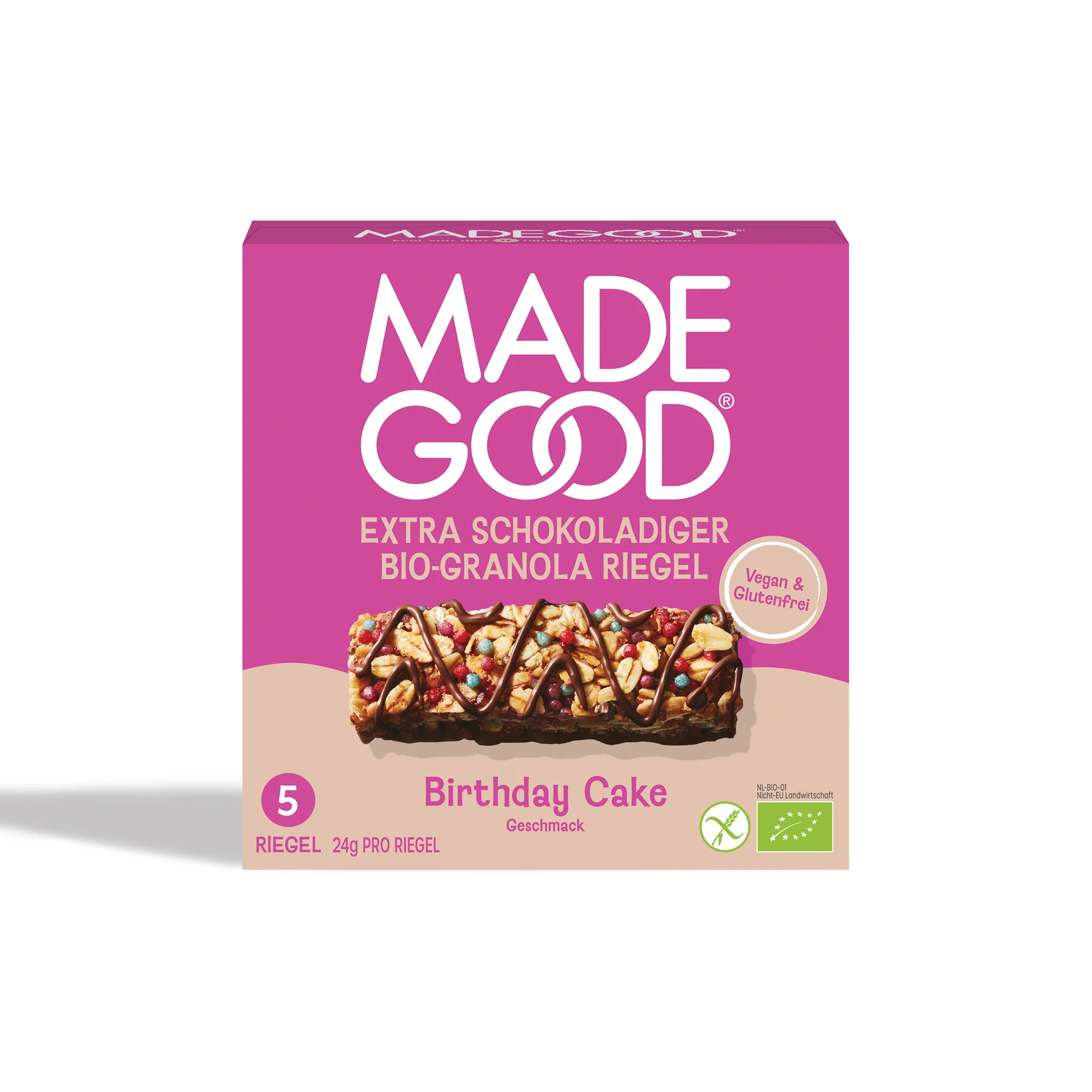 Made Good, Drizzled Granola Bar Birthday Cake, 5x24 g
