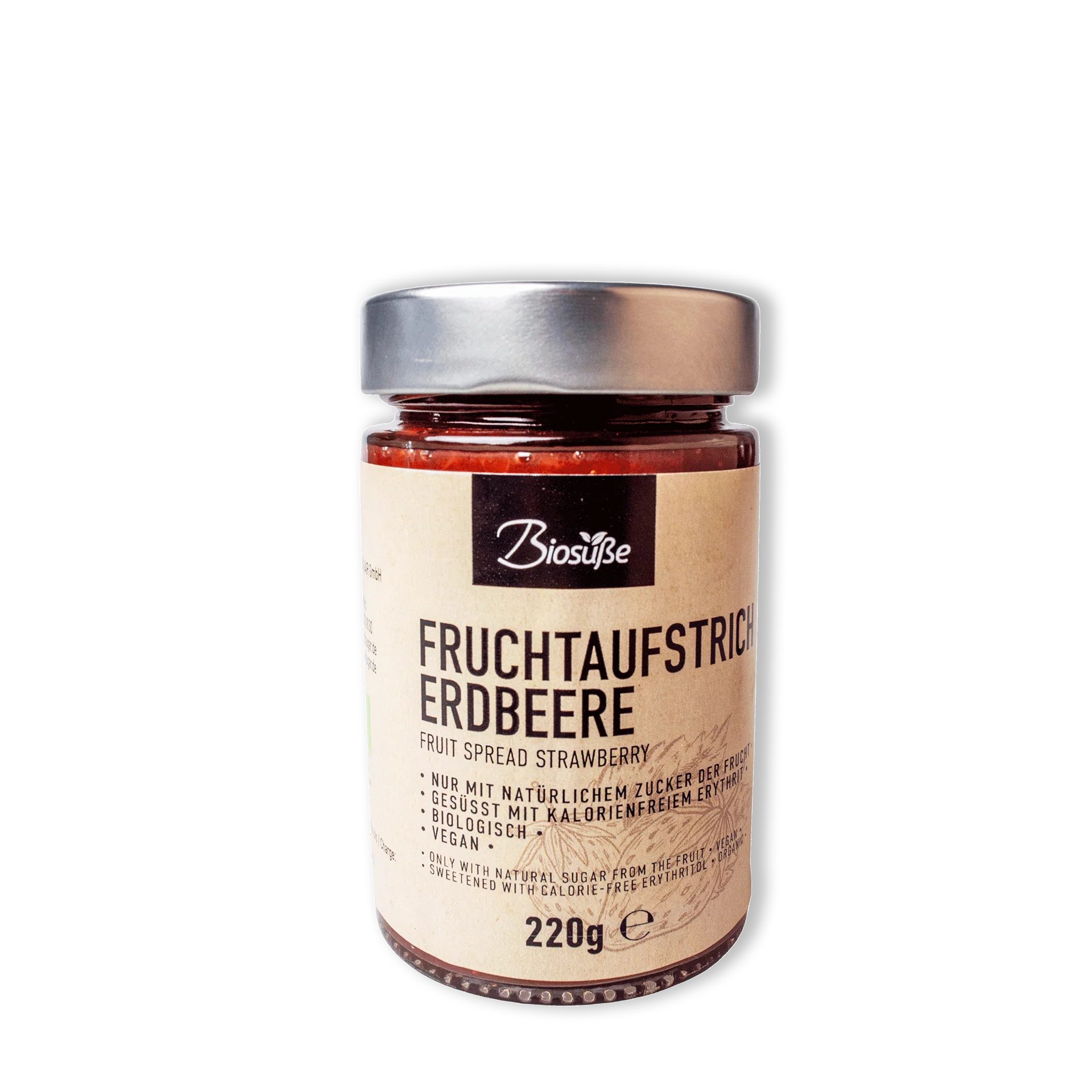 Biosüße Bio Fruchtaufstrich Erdbeere, 220 g