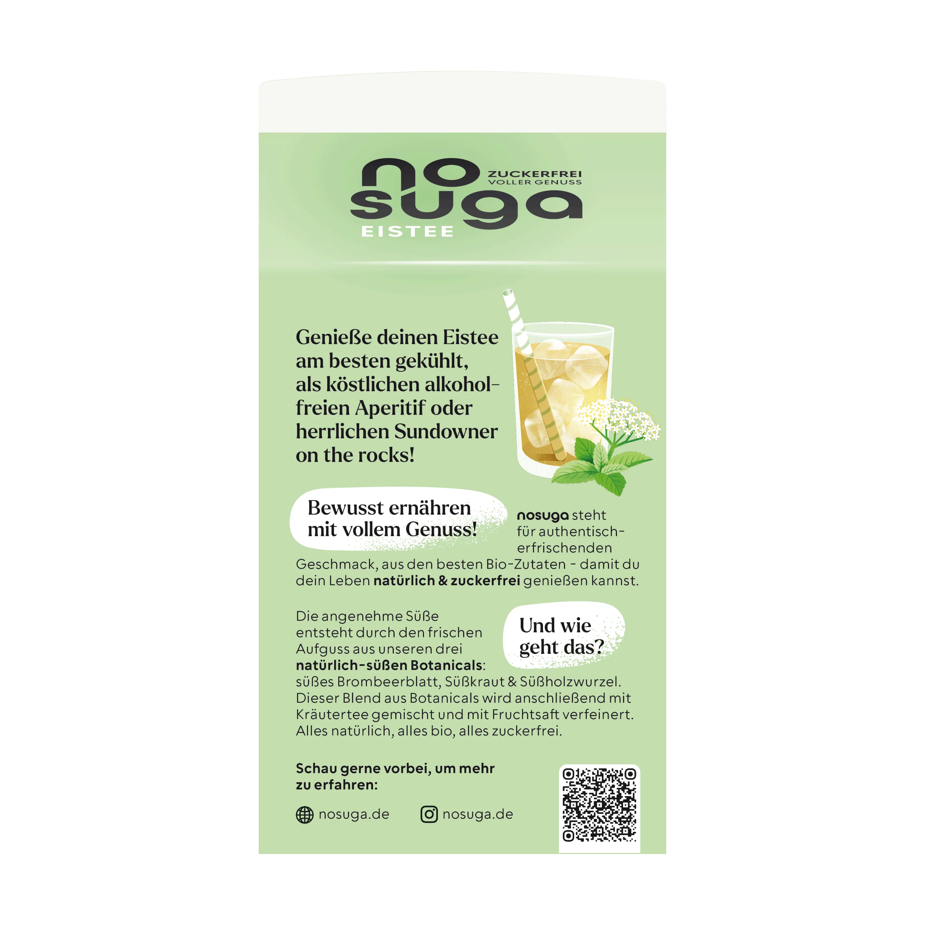 nosuga Bio Eistee Holunderblüte & Melisse 500 ml - Image 2