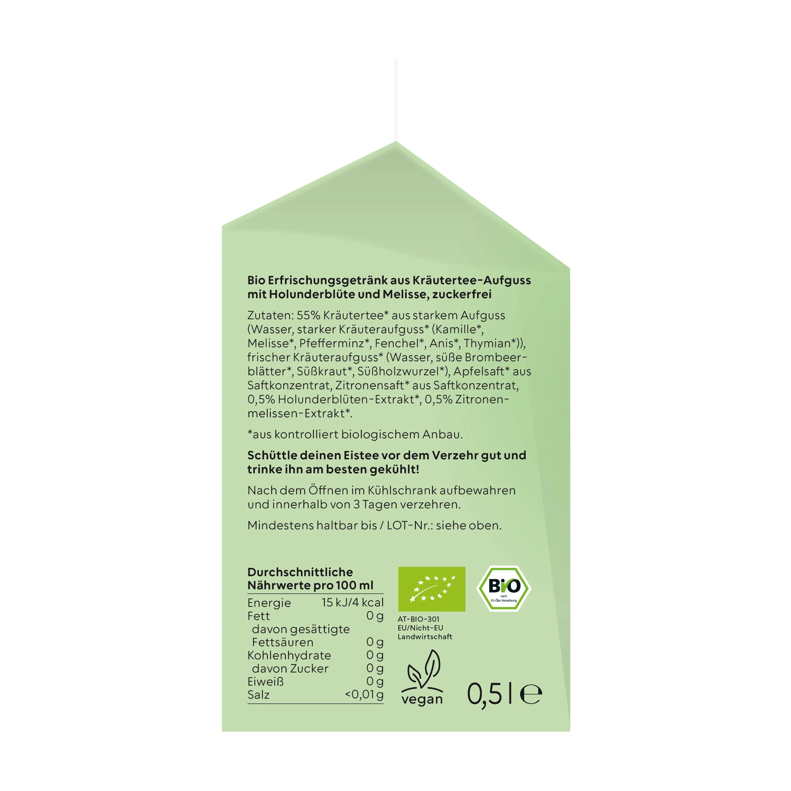 nosuga Bio Eistee Holunderblüte & Melisse 500 ml - Image 3