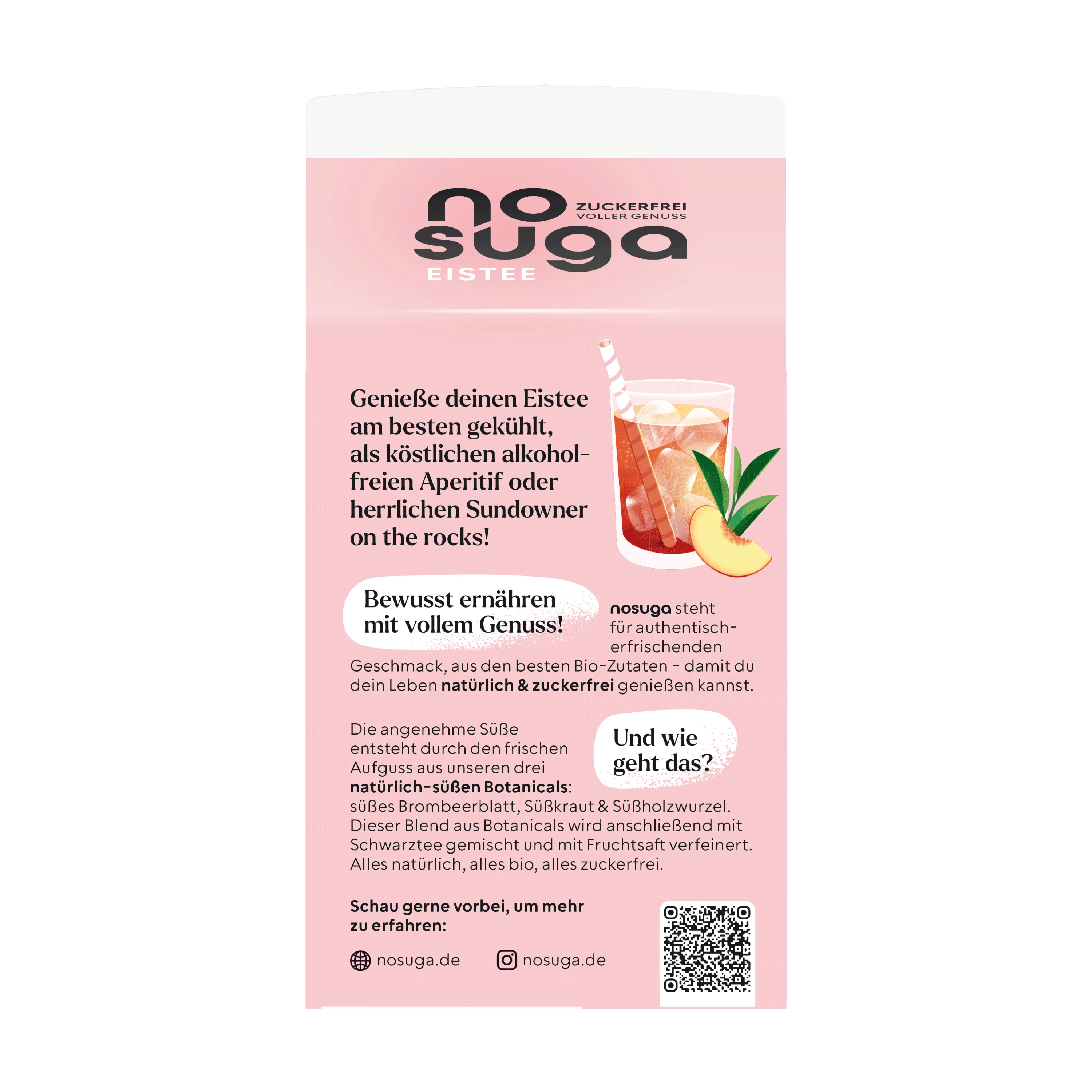nosuga Bio Eistee Pfirsich & Schwarztee 500 ml - Image 2
