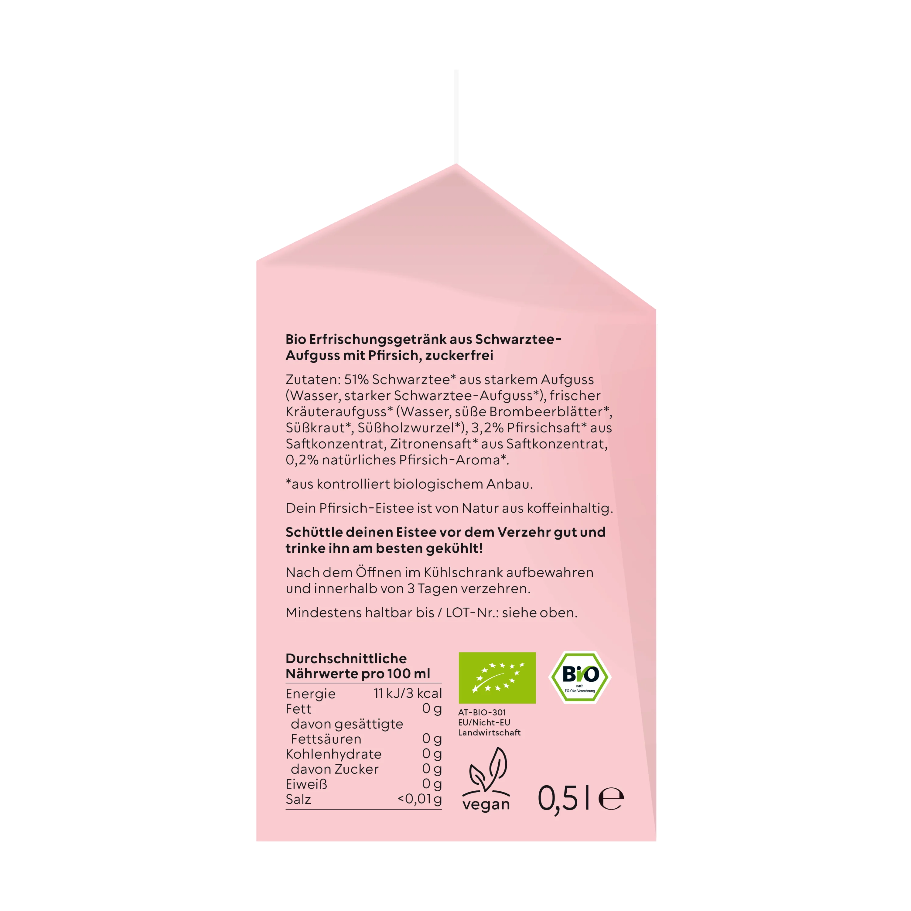 nosuga Bio Eistee Pfirsich & Schwarztee 500 ml - Image 4