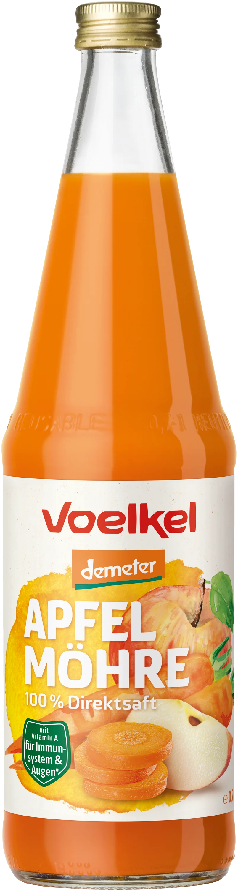Voelkel Bio Apfel-Möhre 100%, 0,7l - Image 2